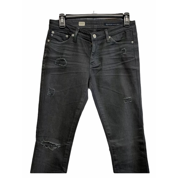 AG Adriano Goldschmied Premiere Skinny Leg Jeans Gray Distressed Womens Size 27 - Picture 3 of 12